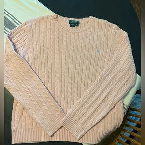 Lauren, Ralph Lauren, 100% cotton cable sweater, women’s, XL, light pink